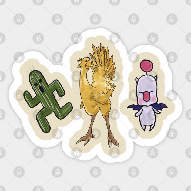 Final Fantasy Trio Sticker by tesiamarieart